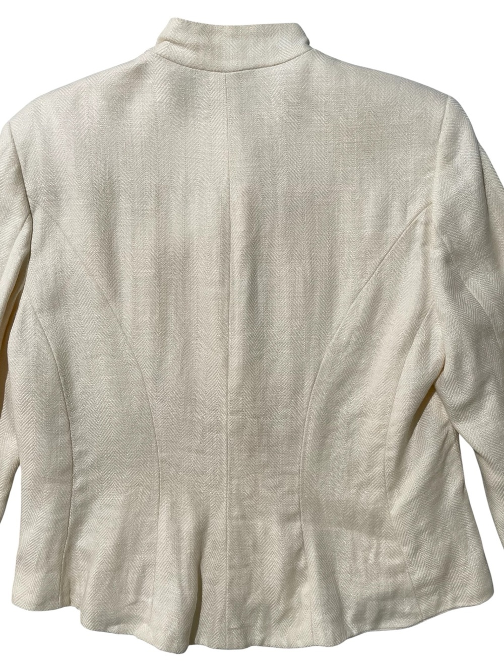 RALPH LAUREN Cream Linen Shoulder Pad Jacket US 10 - Picture 8 of 12